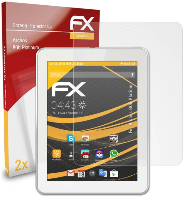 atFoliX 2x Film Protection d'écran pour Archos 80b Platinum mat&antichoc