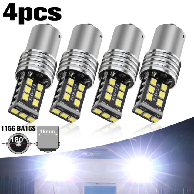 4X High Power 1156 BA15S LED Canbus 15 SMD White 6000K Car P21W Brake Tail Light