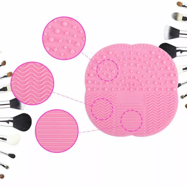 Pink Makeup Brush Cleaner Pad Washing Scrubber Board Cleaning Mat Tool BRAND NEW