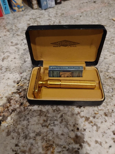 vintage gillette razor in case