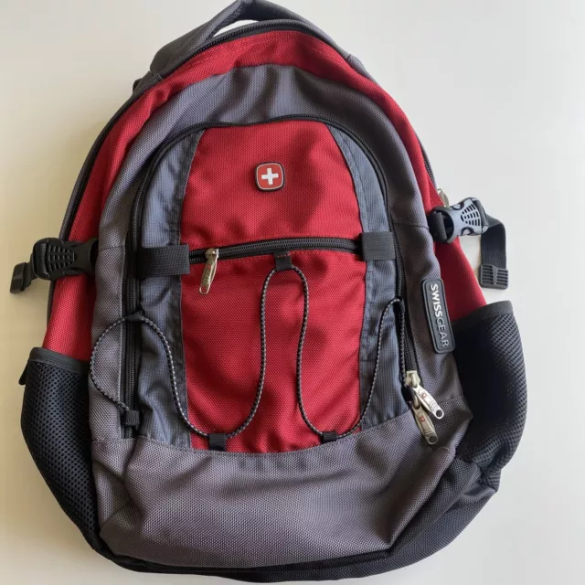 Swiss Gear Mercury Backpack With Audio Pocket- Red And Gray And Black EUC