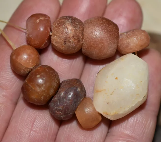 Ancient Agate Stone Excavated Djenne Dig Beads Mali African Trade 1000 Years Old