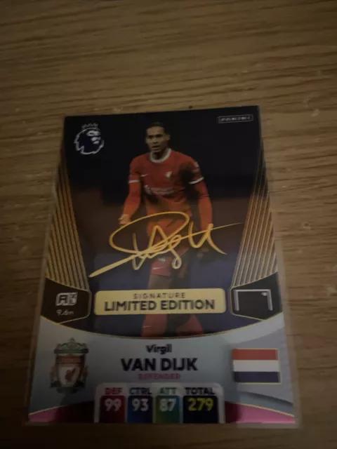 Panini adrenalyn xl premier league 2024 Virgil Van Dijk Printed Signiture LE