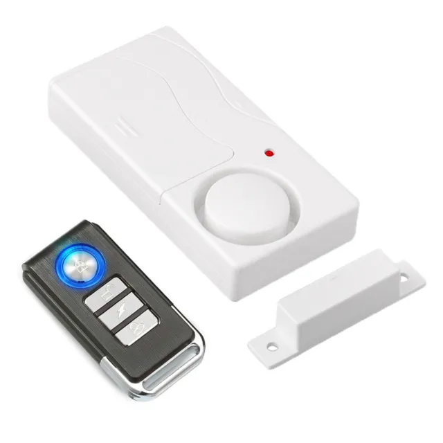 12V Wireless alarm für fenster 110dB Haus Sirene mit Fernbedienungen ABS Weiß DE