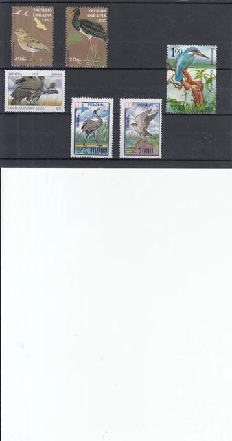 Ukraine  6 W postfr   Vögel,  Falke