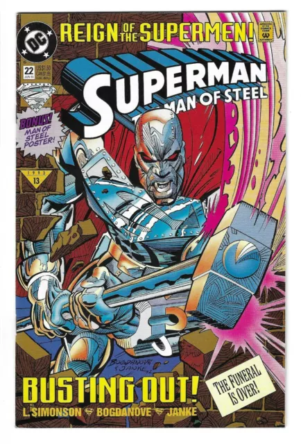 Superman: The Man Of Steel #22 --- 1St Full App Steel! Hi-Grade! Dc! 1993! Vf/Nm