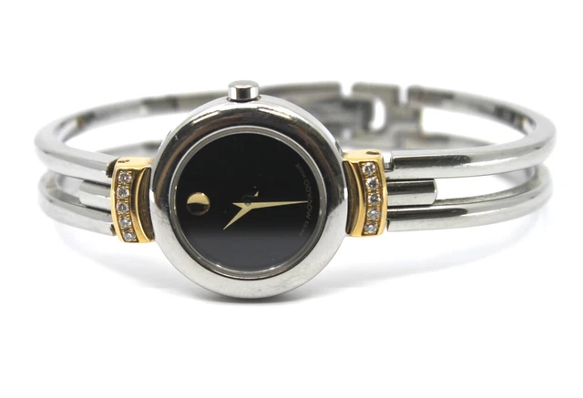 Movado Ladies Wrist Bracelet Watch 97.A1.809.A S Two Tone Museum Dial
