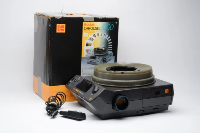 Proyector deslizante Kodak Carousel 4200 35 mm, lente 102 mm, bandeja 140, control remoto, bombilla