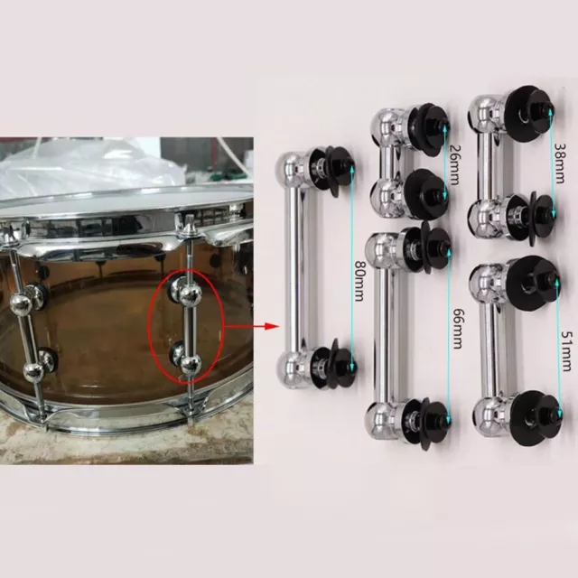 Double End Snare Drum Lags mit Schrauben und Unterlegscheiben 26 38 51 66 80 90