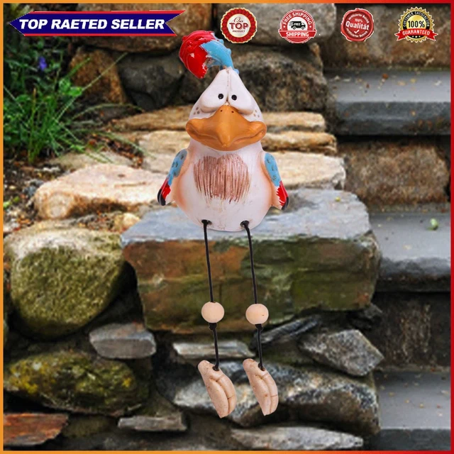 Kunstharz-Garten-Huhn-Statue Art Farm Dumb Chicken Sculpture Ornament Decor (rot