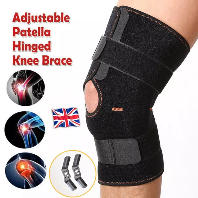 Hinged Knee Support Brace Open Patella Adjustable Strap Arthritis Injury Pain UK