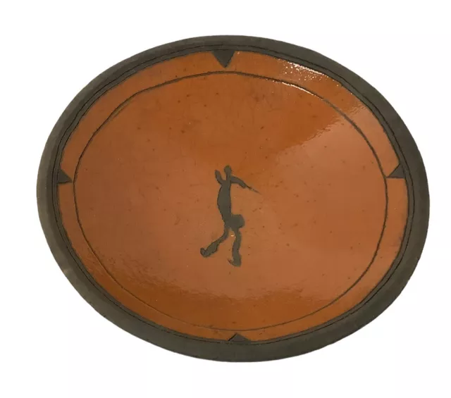 Raku South Africa Hand Crafted Terra Cota Namib Bowl 8.5” Folk Art Primitive