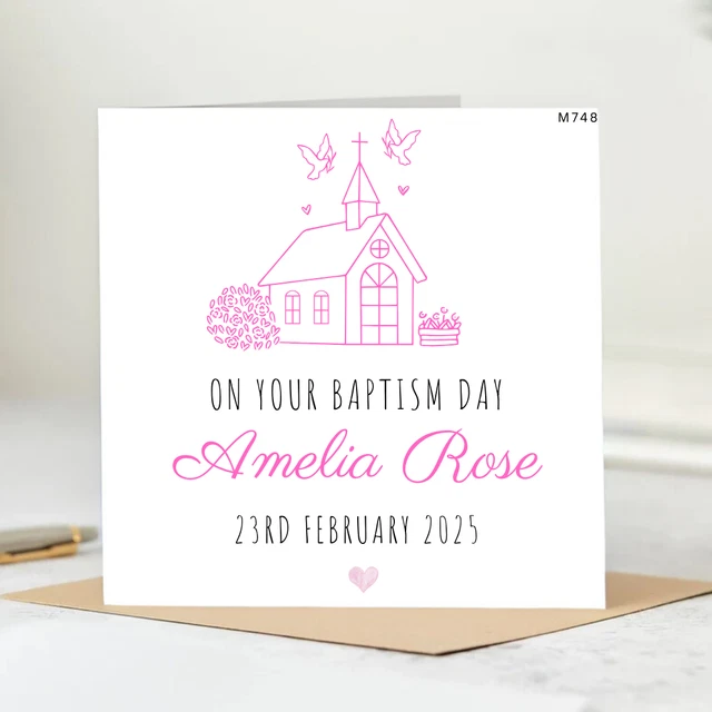 Biglietto Di Auguri Per Battesimo Cristiano Con Busta Bianca – Formato 12x17,5 Cm – Croce Latina – AFIE - 4