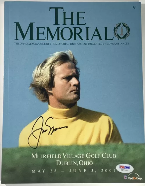 Jack Nicklaus signed Memorial golf Program magazine psa dna coa