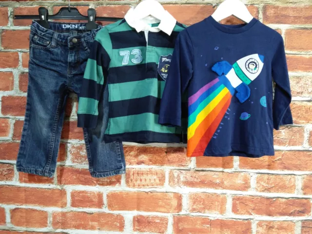 Boys Bundle Aged 18-24 Months Dkny Monsoon Next T-Shirt Jeans Polo Top Kids 92Cm