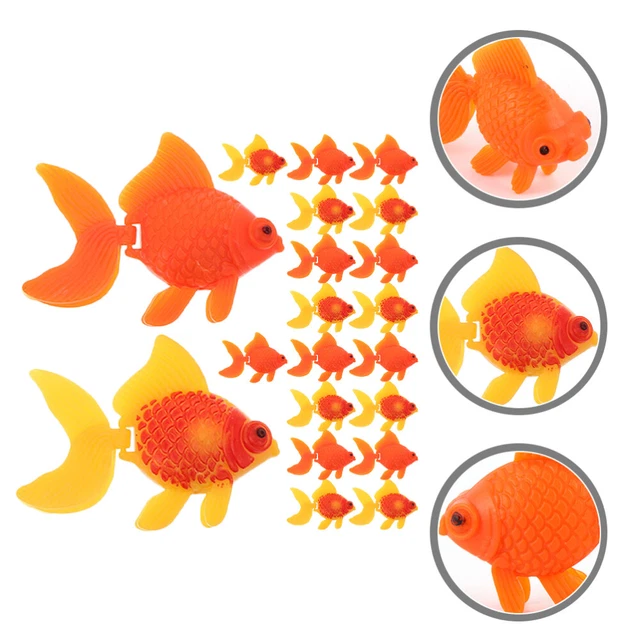 20 Pcs Artificial Goldfish Plastic Child Kids Bath Toy Fake Ornament Aquarium