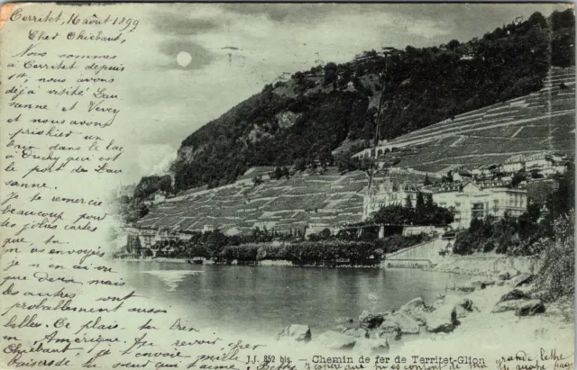 Schweiz Suisse Postkarte 1899 Chemin De Fer De Territet - Glion Kabel Auto E6U