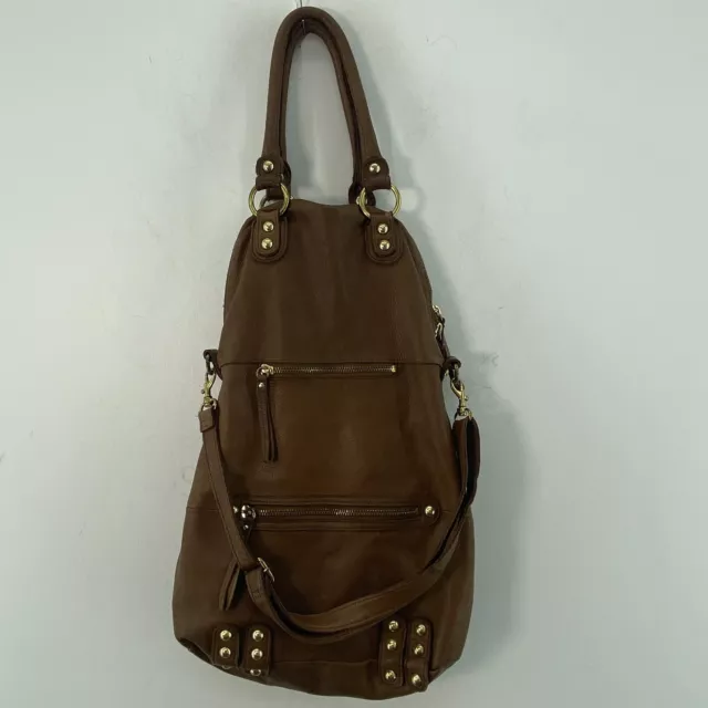 LINEA PELLE BROWN Soft Leather Dylan Purse Tote Shoulder Bag Excellent  $62.89 - PicClick