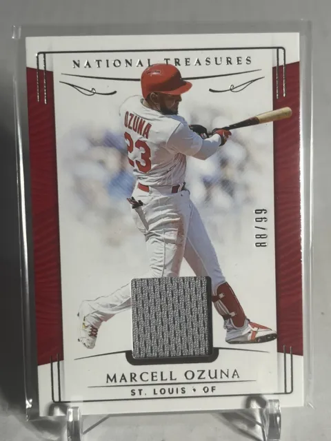 2019 National Treasures Game Used Jersey Patch Marcell Ozuna /99