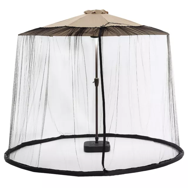 Patio Umbrella Bug Screen with Double Zipper Door Polyester Mosquito Netting