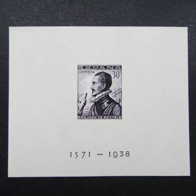 Spain 1938 Stamps MNH Battle Of Lepanto edifil 864 SS Impref Block Sheet