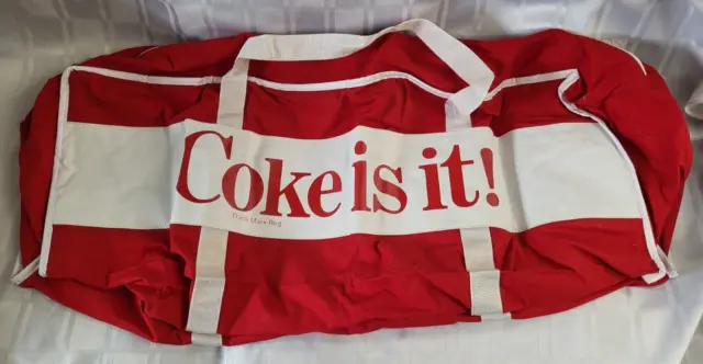 1980'S Coke Duffle Bag Large Advertising Vintage Retro Coca-Cola Food Drink Wear