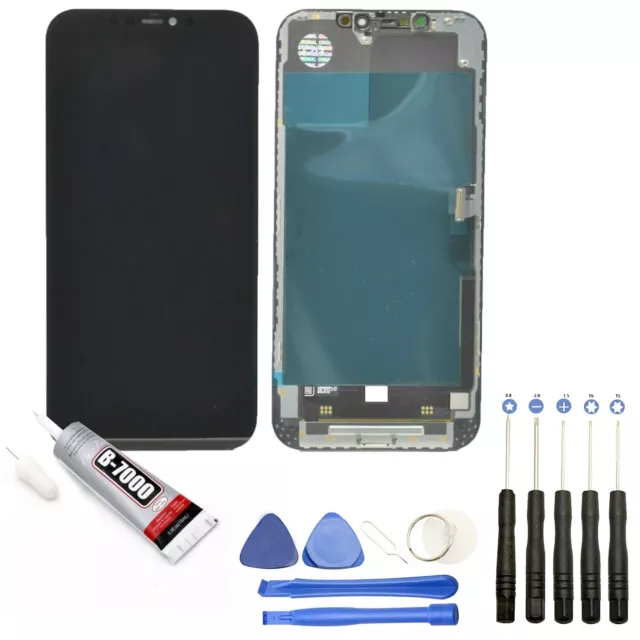 Vitre Tactile + Ecran Lcd Pour Iphone 12 Pro Max 6.7" Noir + Outils + Colle