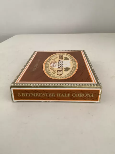 Vintage Ritmeester Half Corona Cigar Box Made In Holland 3