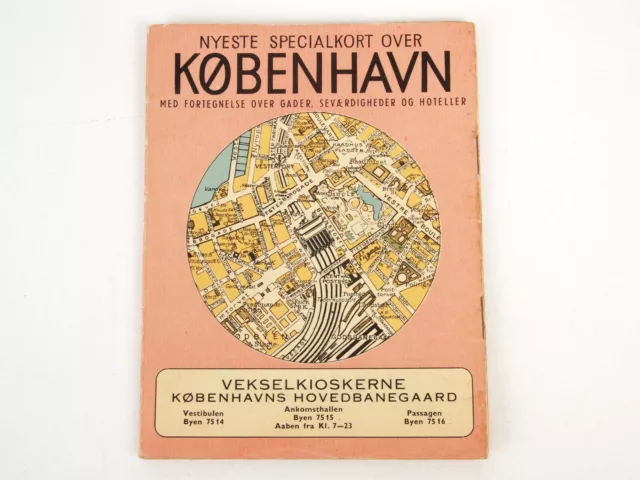 +Vintage Original Copenhagen, Denmark Fold Out Travel Map