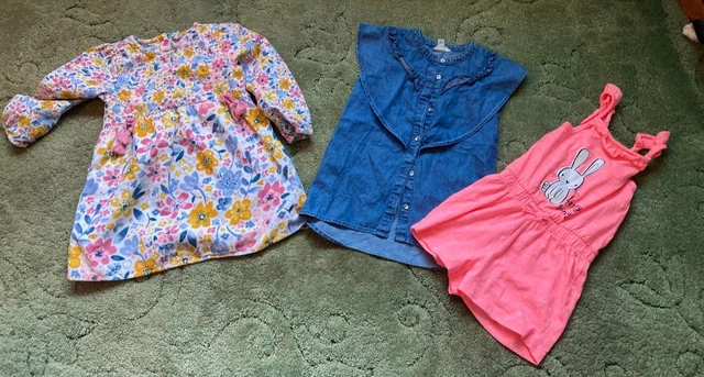 CAR BOOT JOB LOT BUNDLE x3 ITEMS GIRLS CLOTHING: GEORGE TU RIVER ISLAND 2-3years
