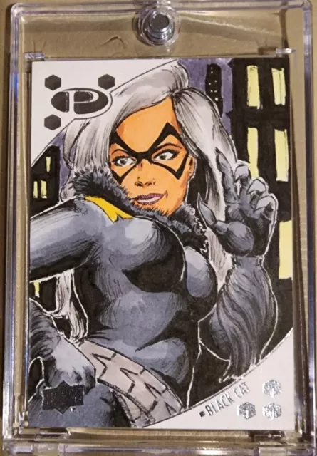 Black Cat 2017 UD Upper Deck Marvel Premier Sketch Card #1/1 By Joel Rivas