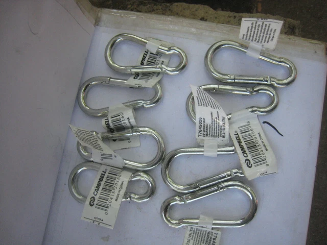 T7645026 Spring Snap Link, Zinc Finish, 3/8-In. - Quantity 8