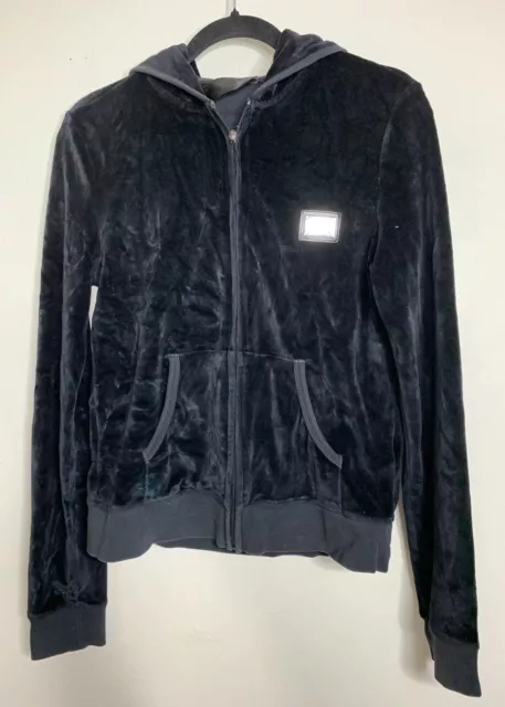 Philipp Plein Jacket Hoodie Black Skull MISSING ZIPPER HANDLE & SOME RHINESTONES