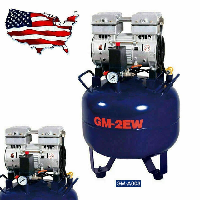 32L Portable Medical Dental Air Compressor Silent Noiseless Oilless OilFree 850W