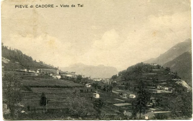 c.ill. PIEVE DI CADORE VISTO DA TAI del 1925 per UDINE  (A847)