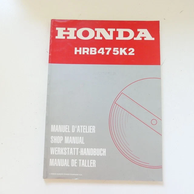ORIGINAL WERKSTATTHANDBUCH HONDA Rasenmäher HRB 475 K2