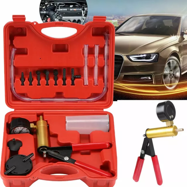 Hand Held Brake Bleeder Tester Set Bleed Kit Vacuum Pump Car Motorbike Bleeding