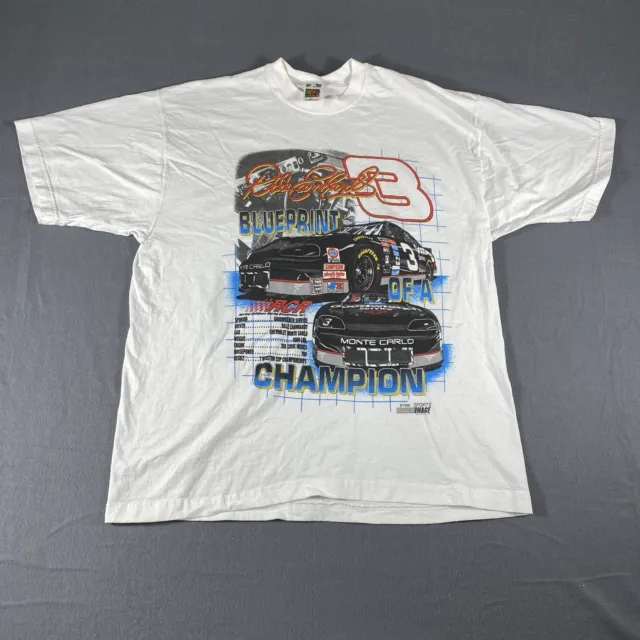 Dale Earnhardt Shirt Mens 2XL White Vintage 1996 Nascar Outdoor Graphic Print