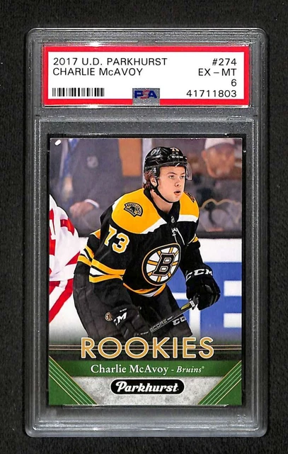 2017-18 UD Parkhurst Charlie McAvoy Rookie #274 PSA 6 EXMT Boston Bruins Z9649