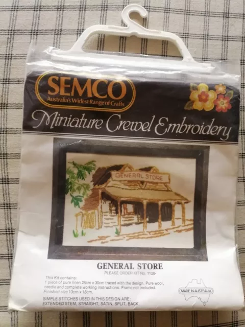 SEMCO Miniature CREWEL Embroidery GENERAL STORE Kit