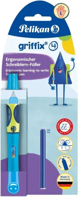 Pelikan 820370 griffix Füllhalter Linkshänder Drehkappe NeonFreshBlue NEU OVP