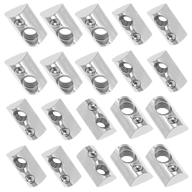 100pcs T-Nutmuttern Einrollfeder Kugelbelastete Elastische Mutter für 3D-Drucker