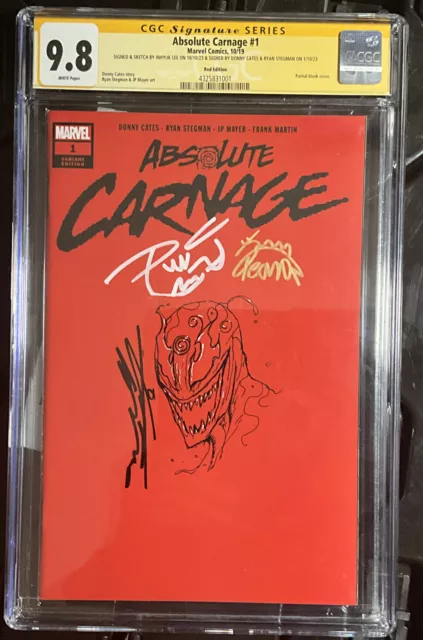 Absolute Carnage 1 CGC SS 9.8 signed Cates & Stegman, sketch by INHYUK LEE