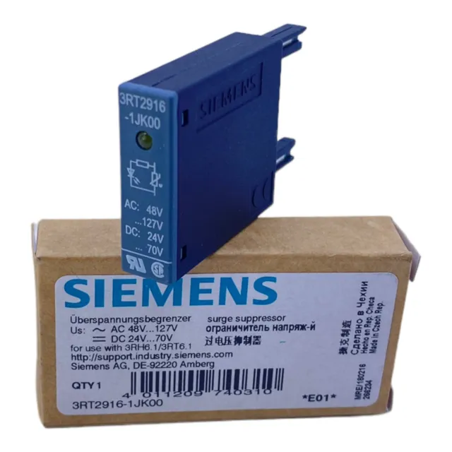 Siemens 3RT2916-1JK00 Varistor Overvoltage Limiters 48-127VAC 50/60Hz 24-70VDC