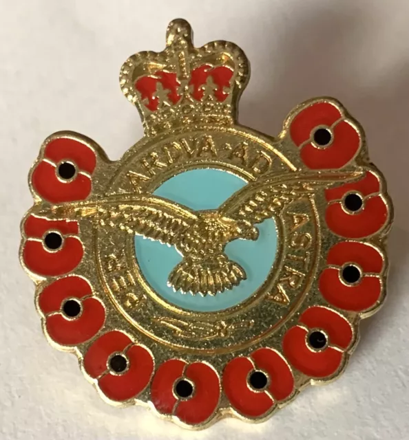 Royal Air Force RAF Remembrance Poppy Military Lapel Badge