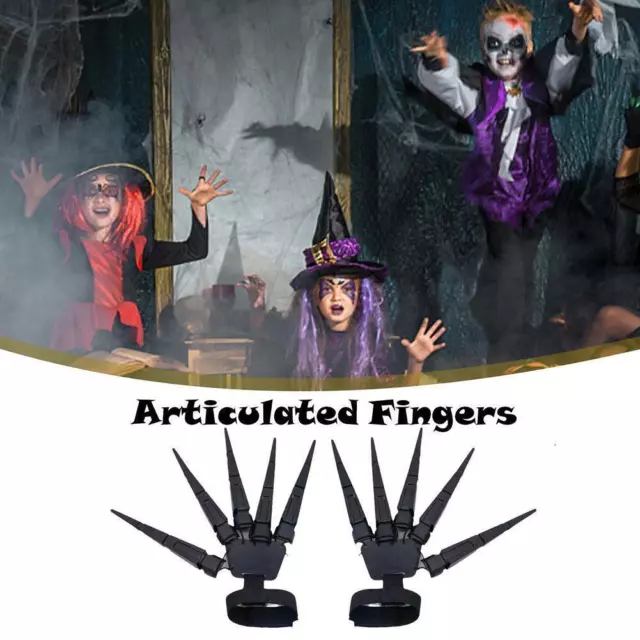 Articulated Fingers Long Fingered Ghost Claw Gloves Costume Party Dress: Z2 V9Z0 2