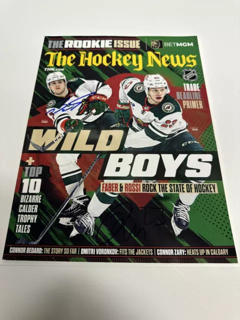 Brock Faber Marco Rossi Signed Autograph The Hockey News Magazine Minnesota Wild