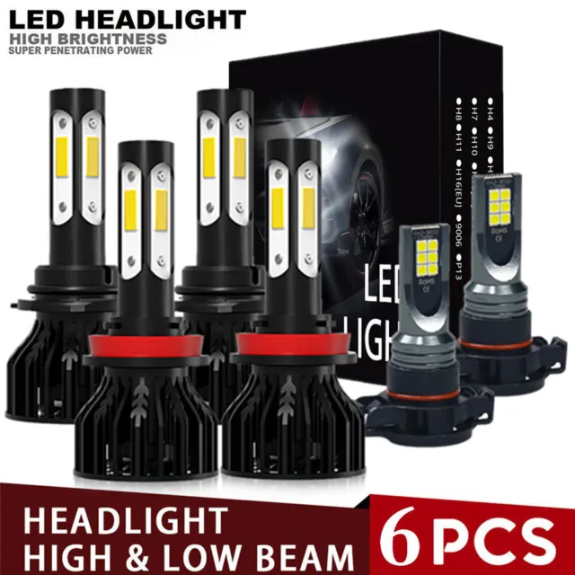 For Chevy Silverado 3500 HD 2007-2020 LED Headlight Fog Light Bulbs Kit Bright