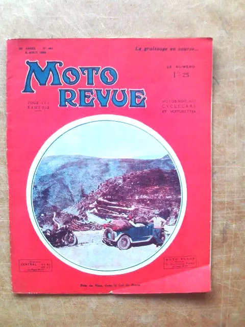 Moto Revue N°491; aout 1932 : le moteur chaise / NEW MAP / graissage en course