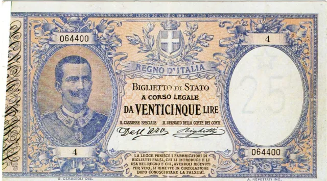 374) Lire 25 Vittorio Emanuele III 1902 ( Copia-Riproduzione)